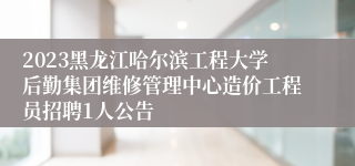 2023黑龙江哈尔滨工程大学后勤集团维修管理中心造价工程员招聘1人公告