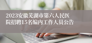 2023安徽芜湖市第六人民医院招聘15名编内工作人员公告