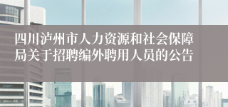 四川泸州市人力资源和社会保障局关于招聘编外聘用人员的公告