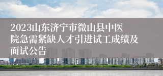 2023山东济宁市微山县中医院急需紧缺人才引进试工成绩及面试公告