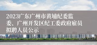 2023广东广州市黄埔纪委监委、广州开发区纪工委政府雇员拟聘人员公示