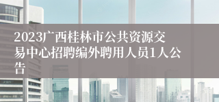 2023广西桂林市公共资源交易中心招聘编外聘用人员1人公告