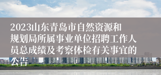 2023山东青岛市自然资源和规划局所属事业单位招聘工作人员总成绩及考察体检有关事宜的公告