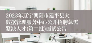 2023年辽宁朝阳市建平县大数据管理服务中心公开招聘急需紧缺人才(第二批)面试公告