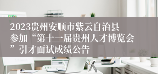 2023贵州安顺市紫云自治县参加“第十一届贵州人才博览会”引才面试成绩公告