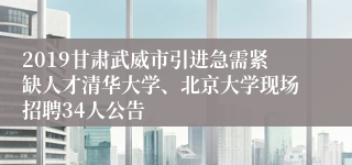 2019甘肃武威市引进急需紧缺人才清华大学、北京大学现场招聘34人公告