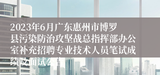 2023年6月广东惠州市博罗县污染防治攻坚战总指挥部办公室补充招聘专业技术人员笔试成绩及面试公告