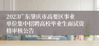 2023广东肇庆市高要区事业单位集中招聘高校毕业生面试资格审核公告