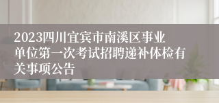 2023四川宜宾市南溪区事业单位第一次考试招聘递补体检有关事项公告