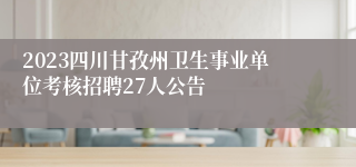 2023四川甘孜州卫生事业单位考核招聘27人公告