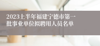2023上半年福建宁德市第一批事业单位拟聘用人员名单