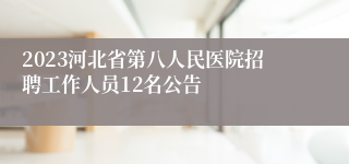 2023河北省第八人民医院招聘工作人员12名公告
