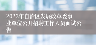 2023年自治区发展改革委事业单位公开招聘工作人员面试公告