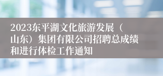 2023东平湖文化旅游发展（山东）集团有限公司招聘总成绩和进行体检工作通知