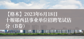 【格木】2023年6月18日十堰郧西县事业单位招聘笔试估分（B卷）