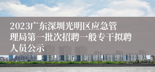2023广东深圳光明区应急管理局第一批次招聘一般专干拟聘人员公示