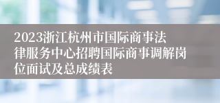 2023浙江杭州市国际商事法律服务中心招聘国际商事调解岗位面试及总成绩表