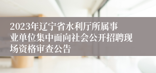 2023年辽宁省水利厅所属事业单位集中面向社会公开招聘现场资格审查公告