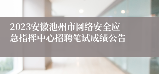 2023安徽池州市网络安全应急指挥中心招聘笔试成绩公告