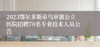 2023鄂尔多斯市乌审旗公立医院招聘70名专业技术人员公告