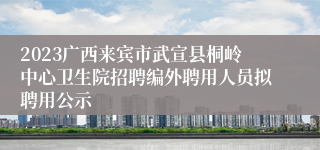 2023广西来宾市武宣县桐岭中心卫生院招聘编外聘用人员拟聘用公示