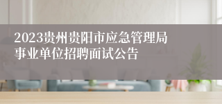 2023贵州贵阳市应急管理局事业单位招聘面试公告
