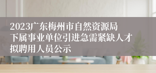 2023广东梅州市自然资源局下属事业单位引进急需紧缺人才拟聘用人员公示