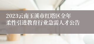 2023云南玉溪市红塔区全年柔性引进教育行业急需人才公告