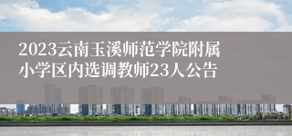 2023云南玉溪师范学院附属小学区内选调教师23人公告