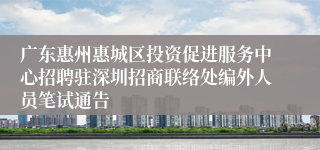 广东惠州惠城区投资促进服务中心招聘驻深圳招商联络处编外人员笔试通告