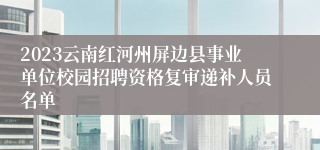 2023云南红河州屏边县事业单位校园招聘资格复审递补人员名单