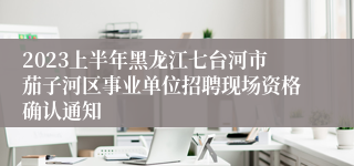 2023上半年黑龙江七台河市茄子河区事业单位招聘现场资格确认通知