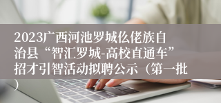 2023广西河池罗城仫佬族自治县“智汇罗城-高校直通车”招才引智活动拟聘公示（第一批）