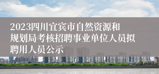 2023四川宜宾市自然资源和规划局考核招聘事业单位人员拟聘用人员公示