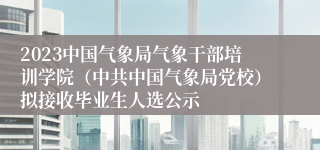 2023中国气象局气象干部培训学院（中共中国气象局党校）拟接收毕业生人选公示