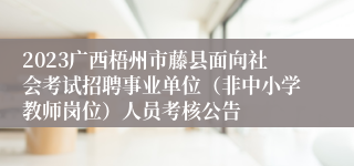2023广西梧州市藤县面向社会考试招聘事业单位（非中小学教师岗位）人员考核公告
