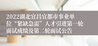 2022湖北宜昌宜都市事业单位“紧缺急需”人才引进第一轮面试成绩及第二轮面试公告