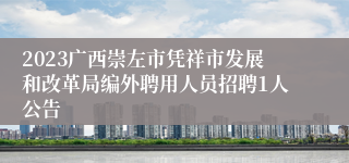 2023广西崇左市凭祥市发展和改革局编外聘用人员招聘1人公告