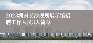 2023湖南长沙规划展示馆招聘工作人员3人简章