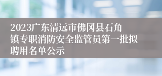 2023广东清远市佛冈县石角镇专职消防安全监管员第一批拟聘用名单公示