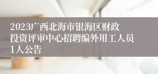 2023广西北海市银海区财政投资评审中心招聘编外用工人员1人公告