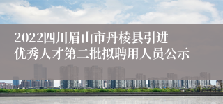 2022四川眉山市丹棱县引进优秀人才第二批拟聘用人员公示