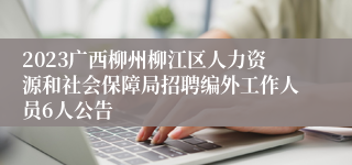 2023广西柳州柳江区人力资源和社会保障局招聘编外工作人员6人公告