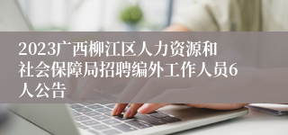 2023广西柳江区人力资源和社会保障局招聘编外工作人员6人公告