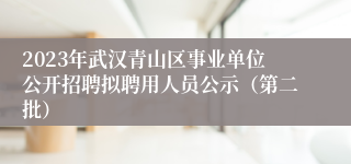 2023年武汉青山区事业单位公开招聘拟聘用人员公示（第二批）