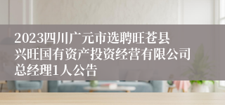 2023四川广元市选聘旺苍县兴旺国有资产投资经营有限公司总经理1人公告
