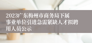 2023广东梅州市商务局下属事业单位引进急需紧缺人才拟聘用人员公示