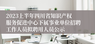 2023上半年四川省知识产权服务促进中心下属事业单位招聘工作人员拟聘用人员公示