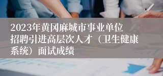 2023年黄冈麻城市事业单位招聘引进高层次人才（卫生健康系统）面试成绩