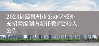 2023福建泉州市公办学校补充招聘编制内新任教师290人公告